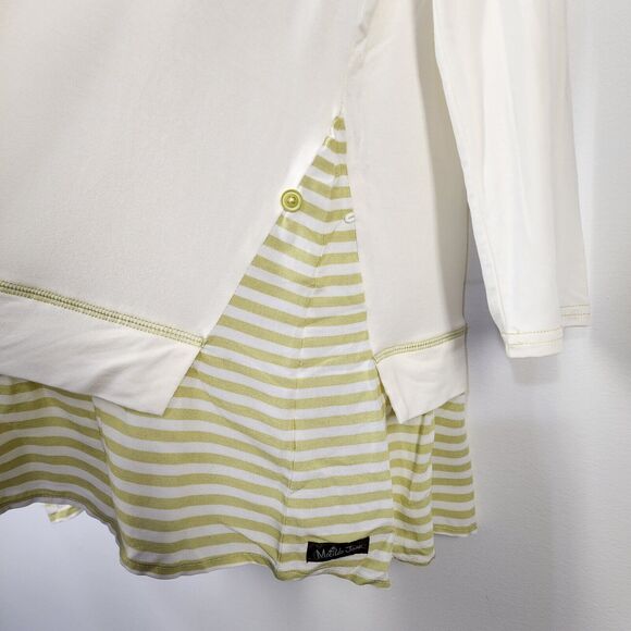 Matilda Jane Tunic Top Medium Ventriloquist Ruffled Striped Hem Flowy Scoop Neck - Picture 6 of 16